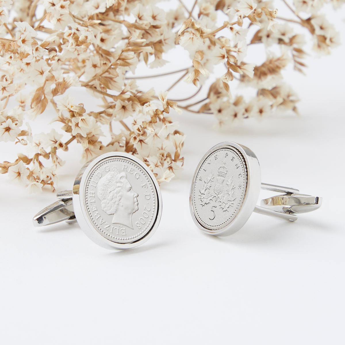 Five Pence 18th 2008 Birthday Coin Cufflinks