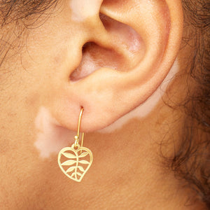 Gold Plated Laser Cut Leaf Earrings