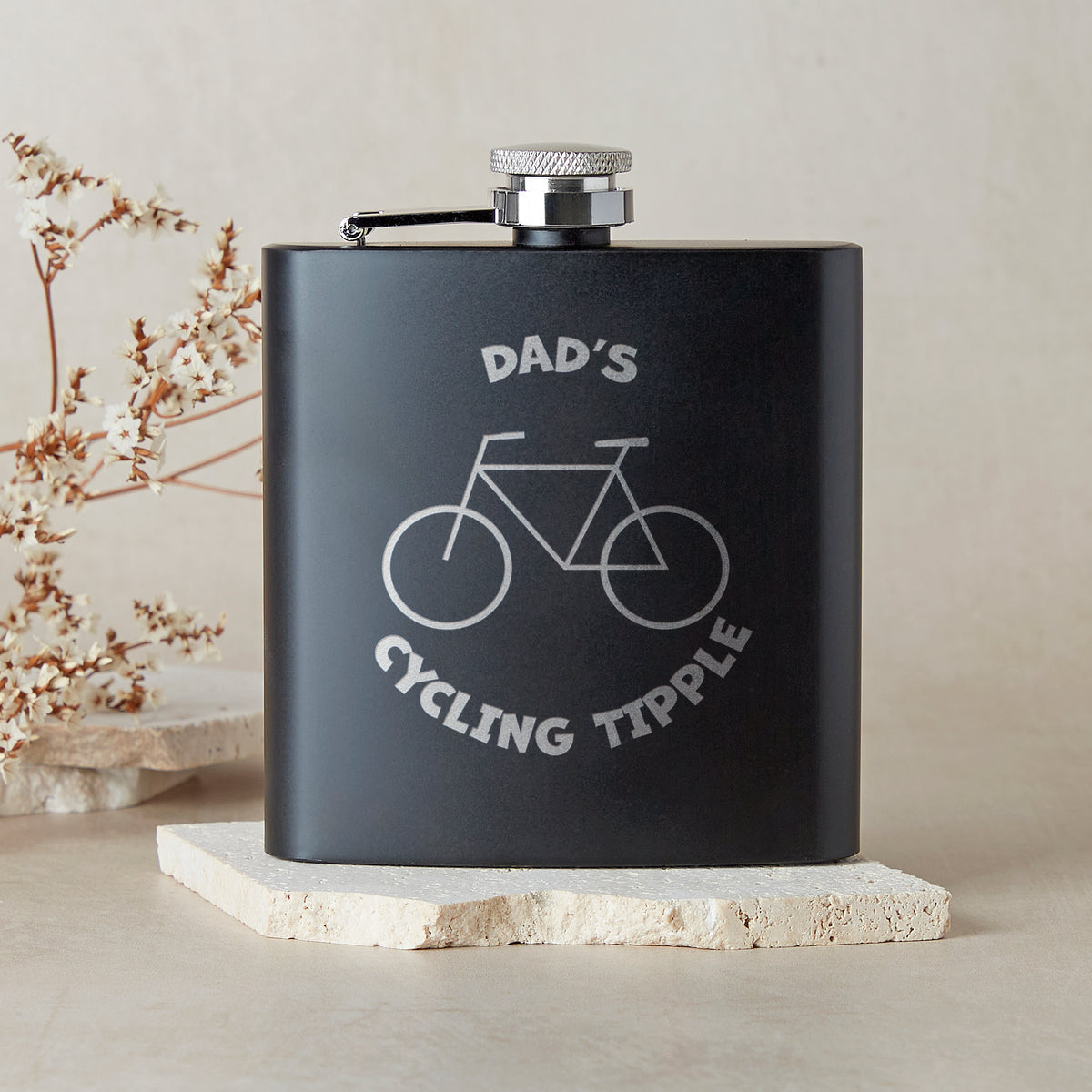 Personalised Cycling Tipple Father's Day Hip Flask