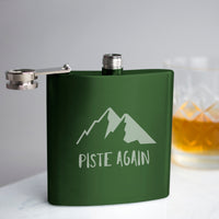 Piste Again' Engraved Hip Flask