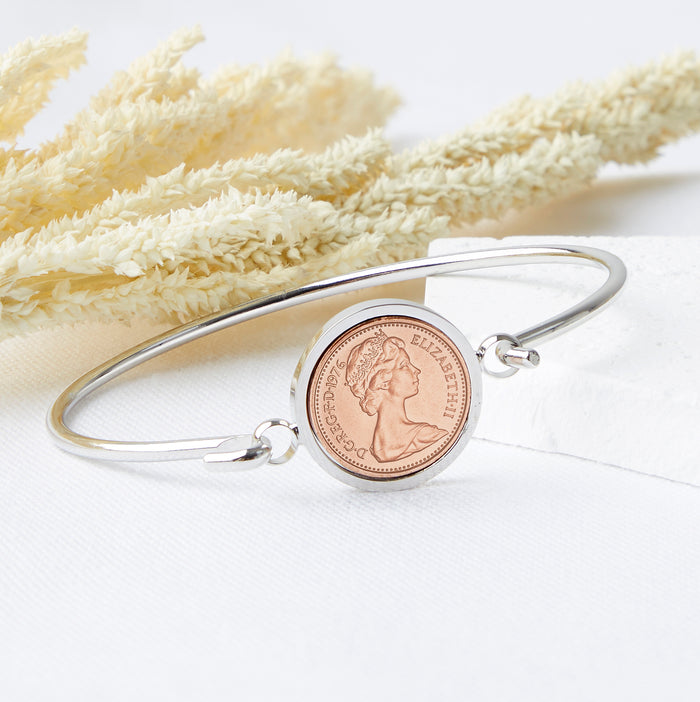50th Birthday 1976 Half Penny Coin Bracelet