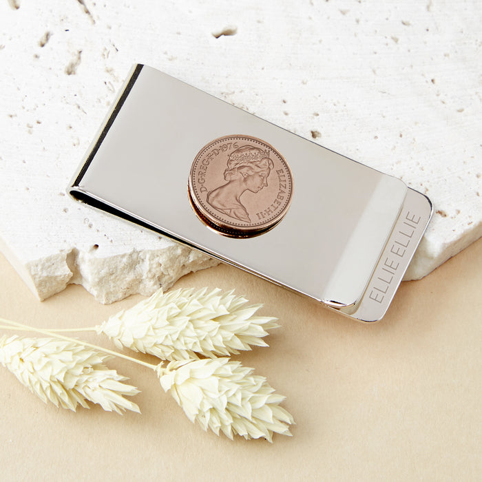 50th Birthday 1976 Halfpenny Coin Money Clip