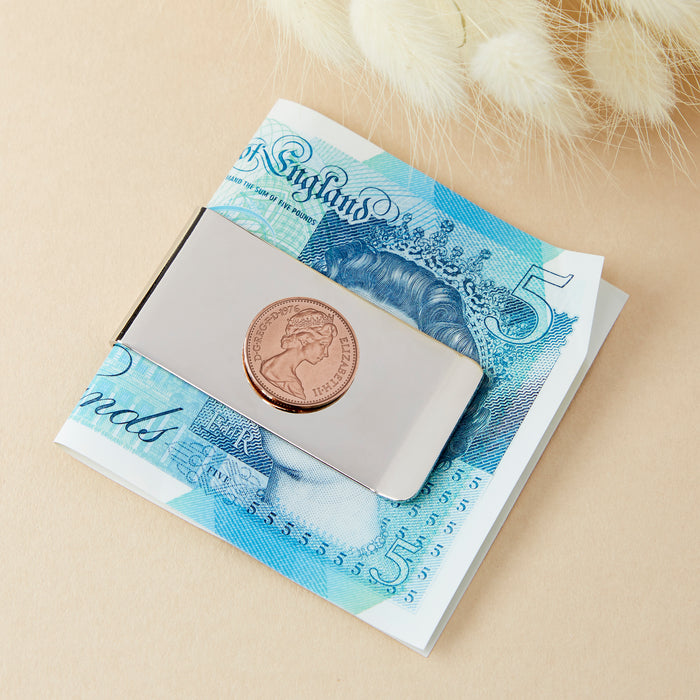 50th Birthday 1976 Halfpenny Coin Money Clip