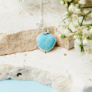 Sterling Silver Heart Turquoise Gemstone Necklace