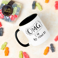 'Omg I Am An Adult' 18th Birthday Mug And Sweet Set