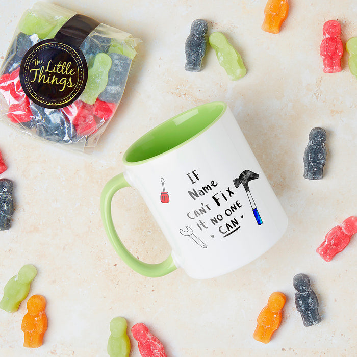 Personalised 'If... Can't Fix It, No One Can!' Mug and Sweet Set