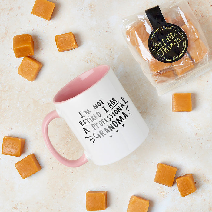 I'm Not Retired I'm A Professional Grandma Mug and Sweet Set