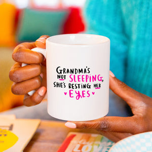 Grandma's Not Sleeping she's resting Her Eyes' Coaster