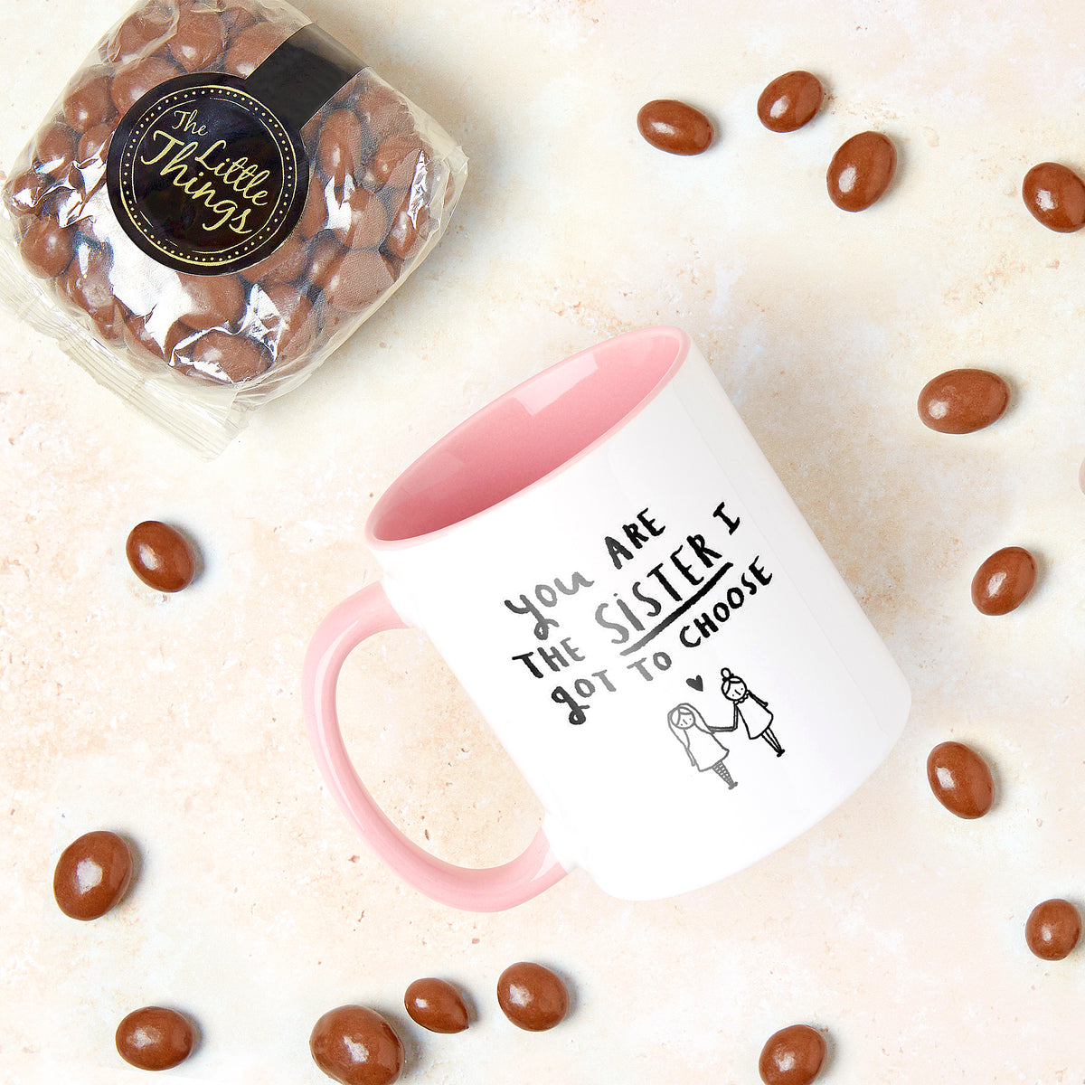 'You're The Sister I Got To Choose' Friendship Mug And Sweet Set