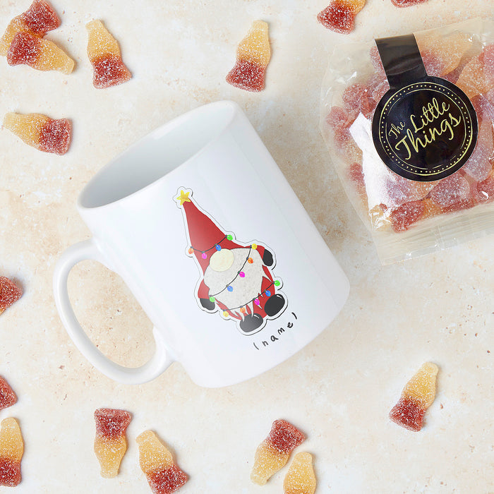 Personalised  Christmas Gonks Mug and Sweet Set