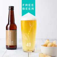 Personalised Birthday Name and Age Beer Glass