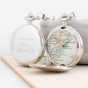 Personalised Map Pocket Watch