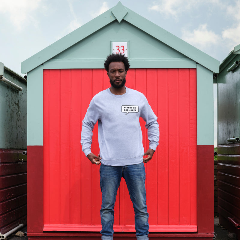 Pixelated Fluent In Dad Jokes Men's Sweatshirt