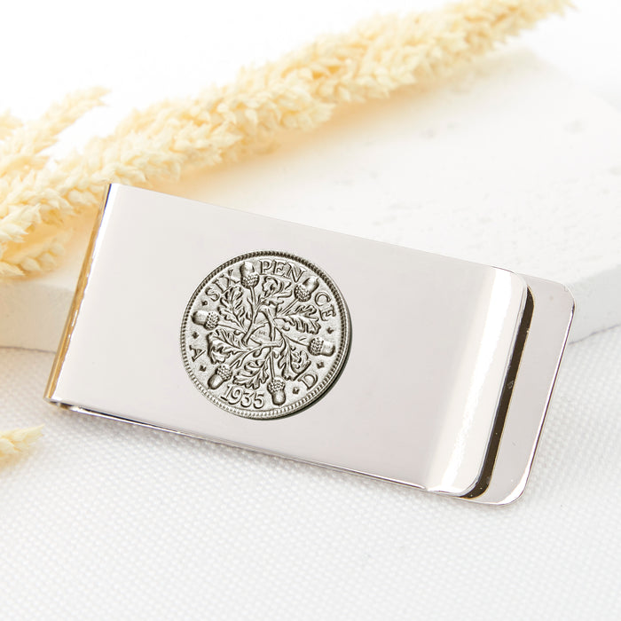Sixpence 1935 90th Birthday Money Clip