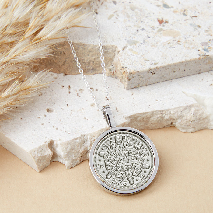 90th Birthday 1936 Sixpence Coin Necklace