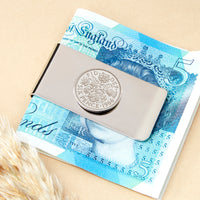 60th Birthday 1966 Sixpence Coin Money Clip