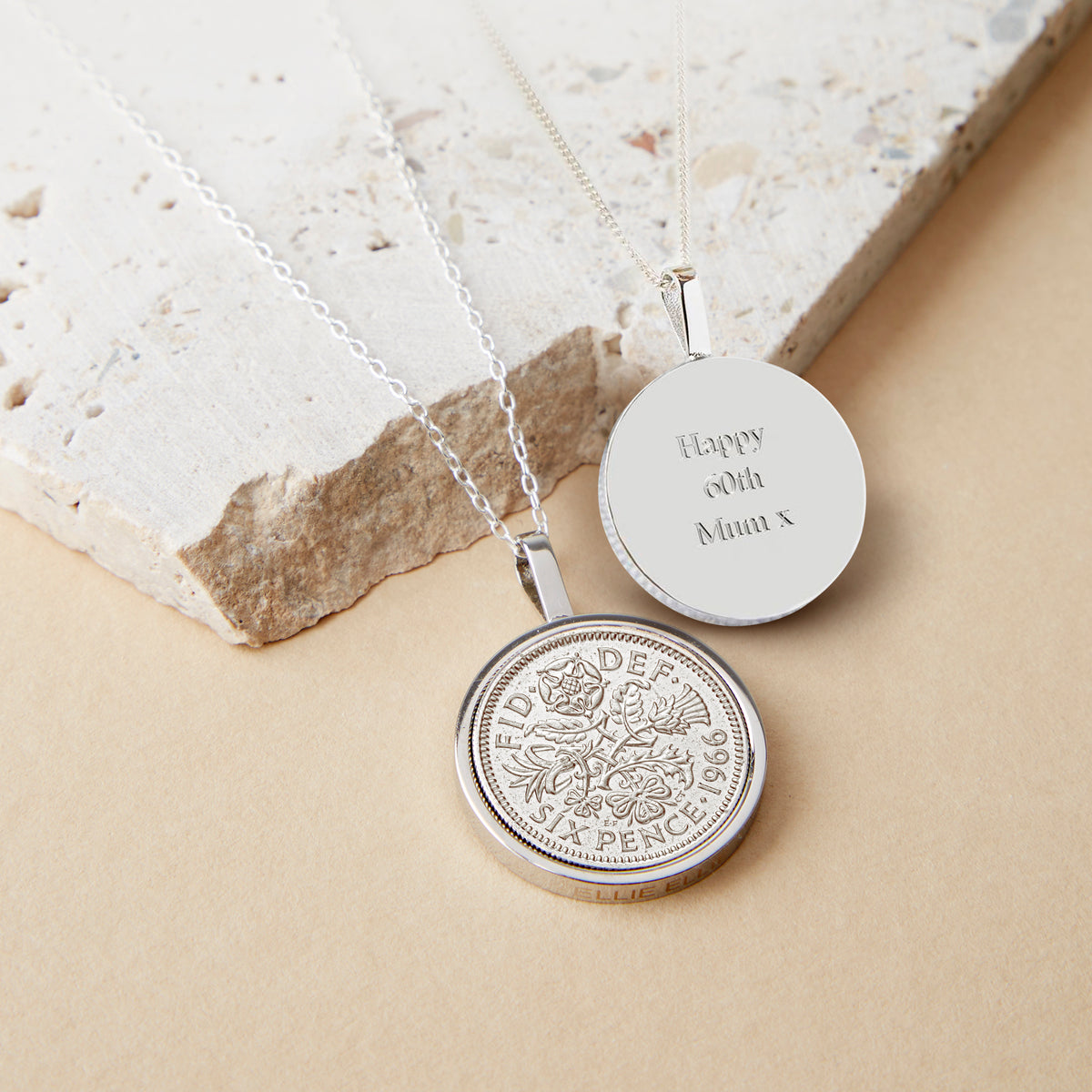Sixpence 1966 60th Birthday Coin Necklace