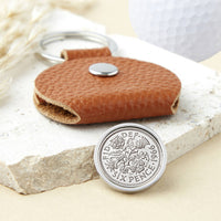 60th Birthday 1966 Sixpence Coin Golf Marker