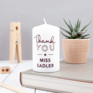 Personalised Teacher Thank You Candle