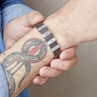Personalised Initials Men's Leather Cuff Bracelet