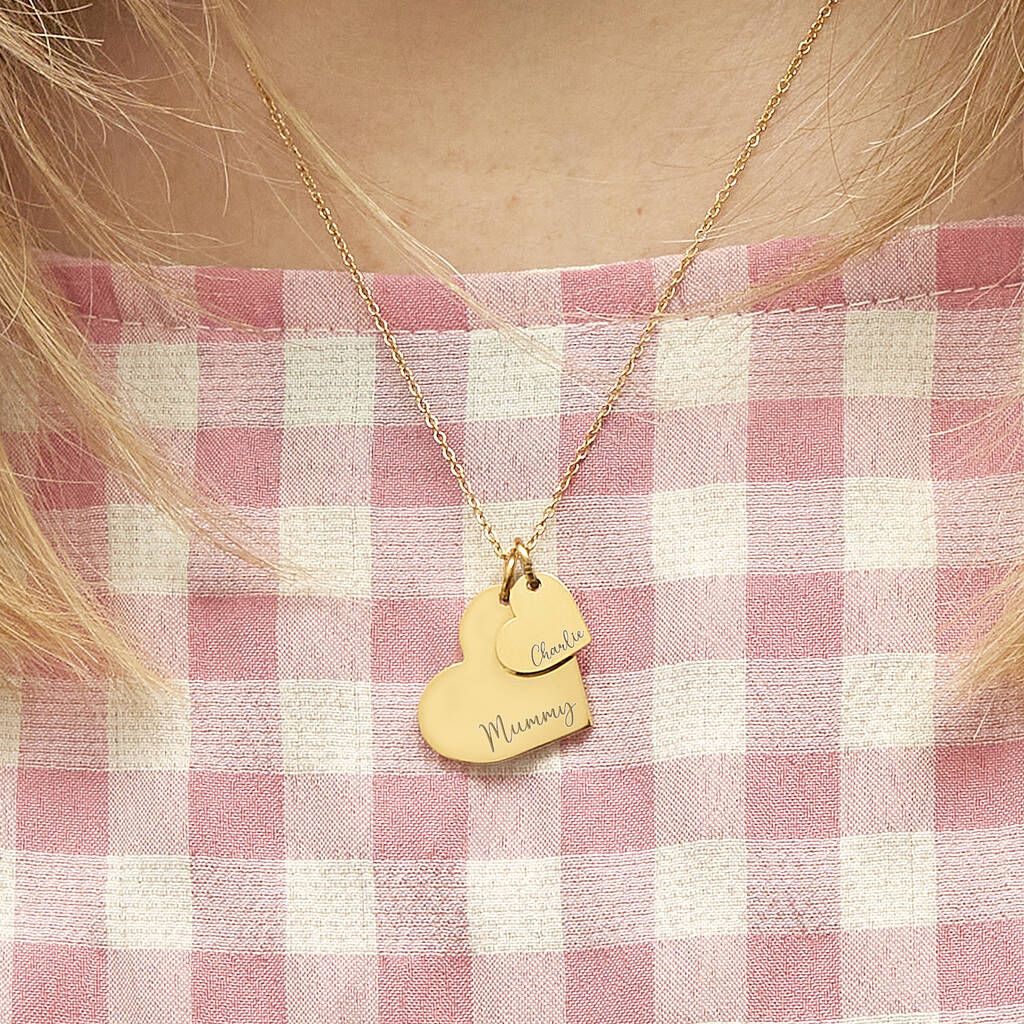 Mum And Me Personalised Heart Necklace