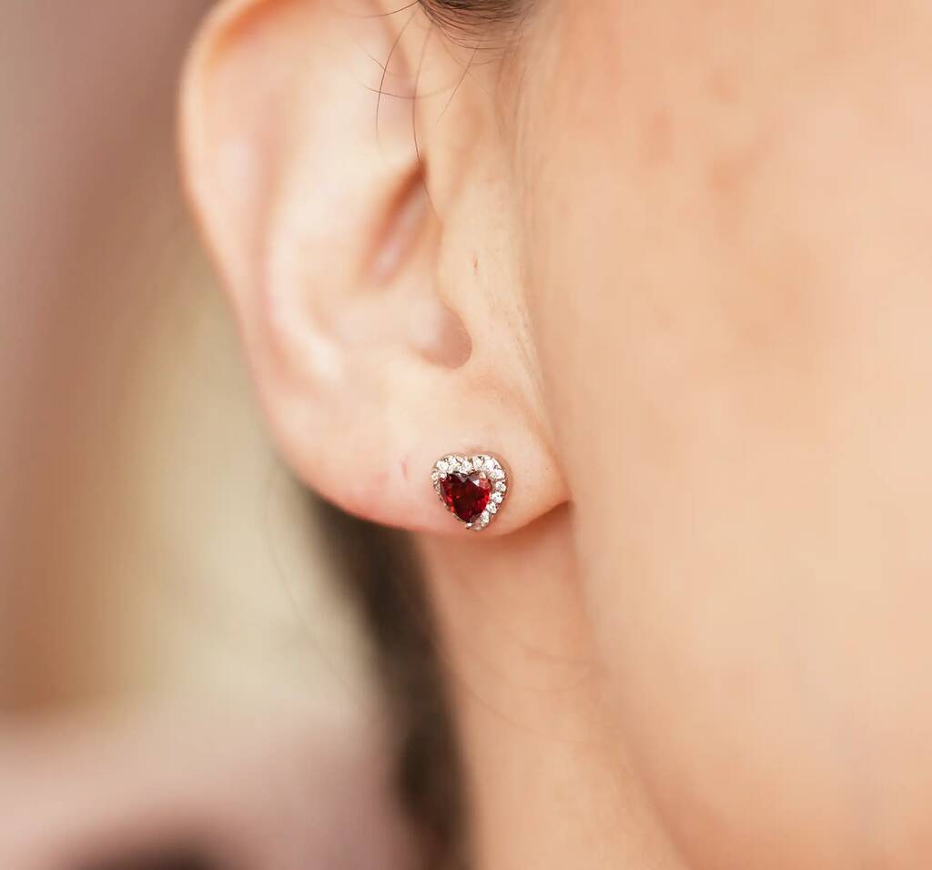 January Birthstone Earrings Garnet