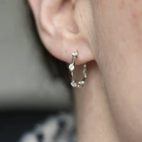 Silver Zirconia Hoop Earrings