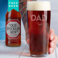 Dad Established Personalised Pint Glass