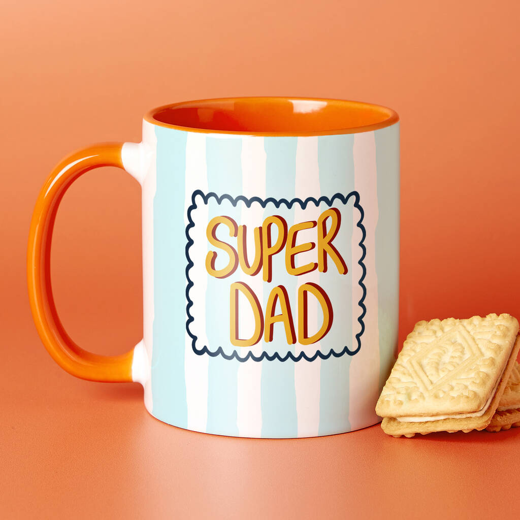 Super Dad Striped Design Mug