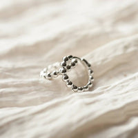 Silver Bobble Huggie Hoop Earrings
