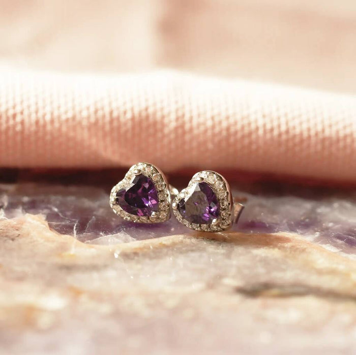 February Birthstone Earrings Amethyst