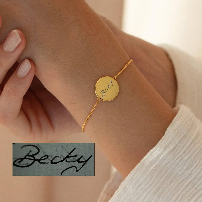 Personalised Real Handwriting Gold Bracelet