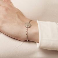 Beaded Edge Real Handwriting Silver Bracelet