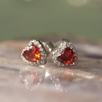 January Birthstone Earrings Garnet