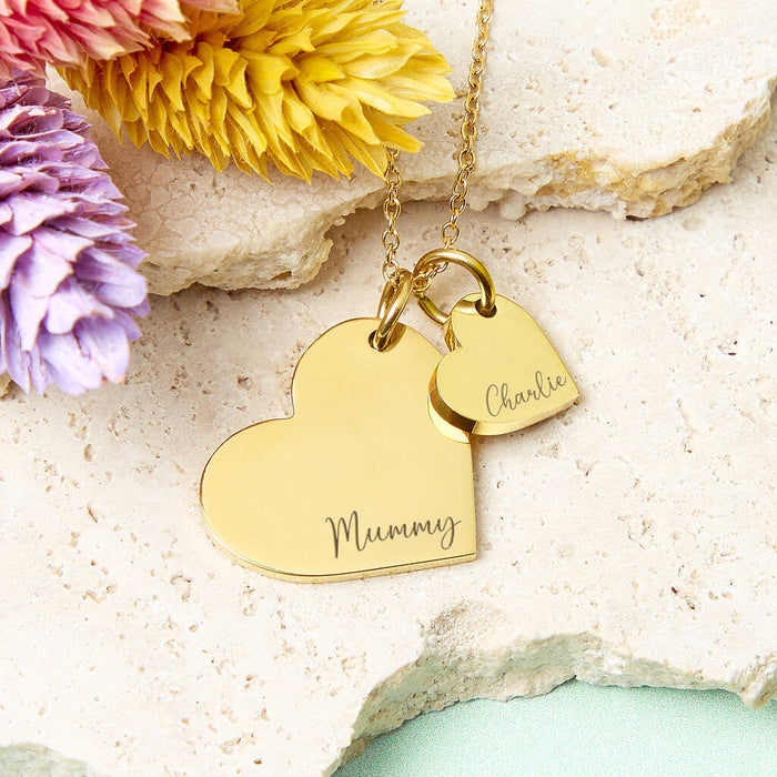 Mum And Me Personalised Heart Necklace