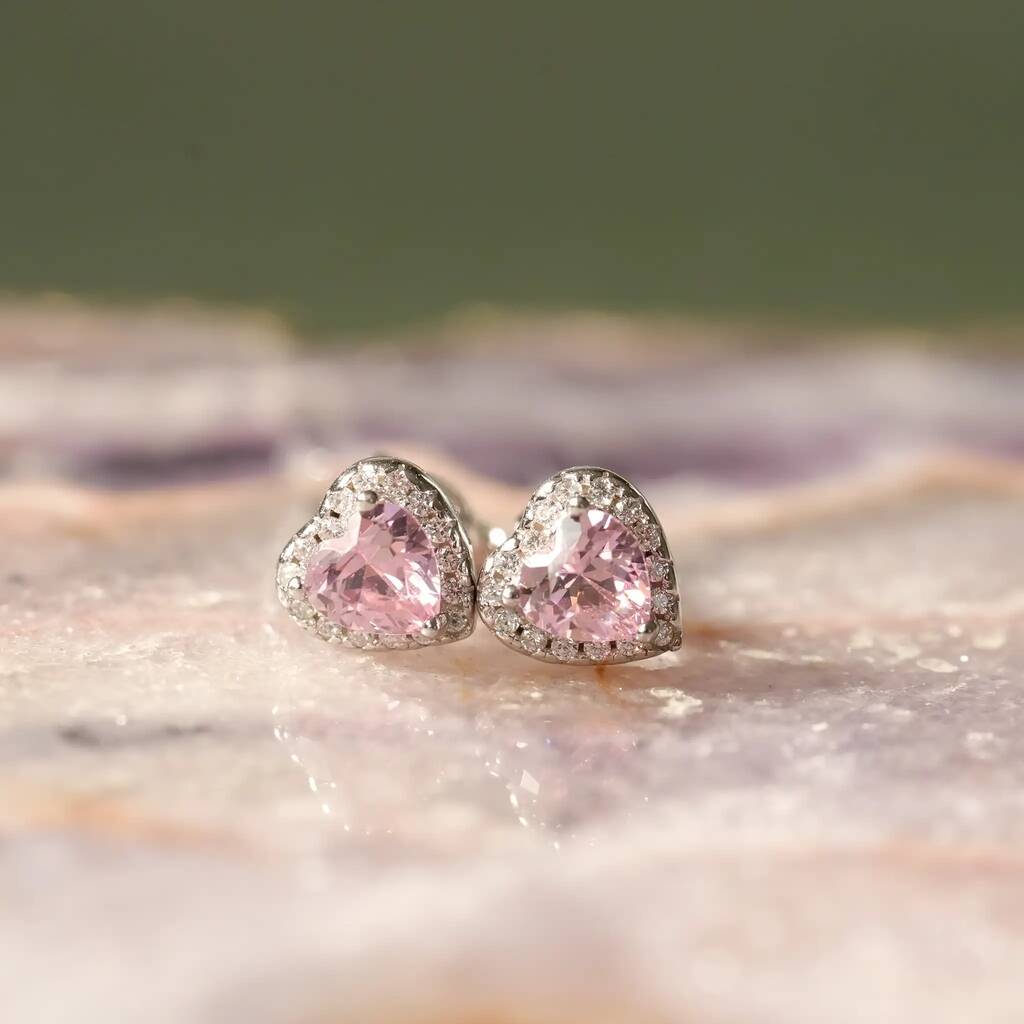 October Birthstone Earrings Pink Tourmaline