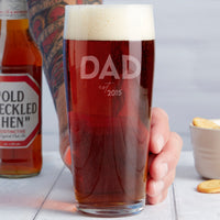 Dad Established Personalised Pint Glass