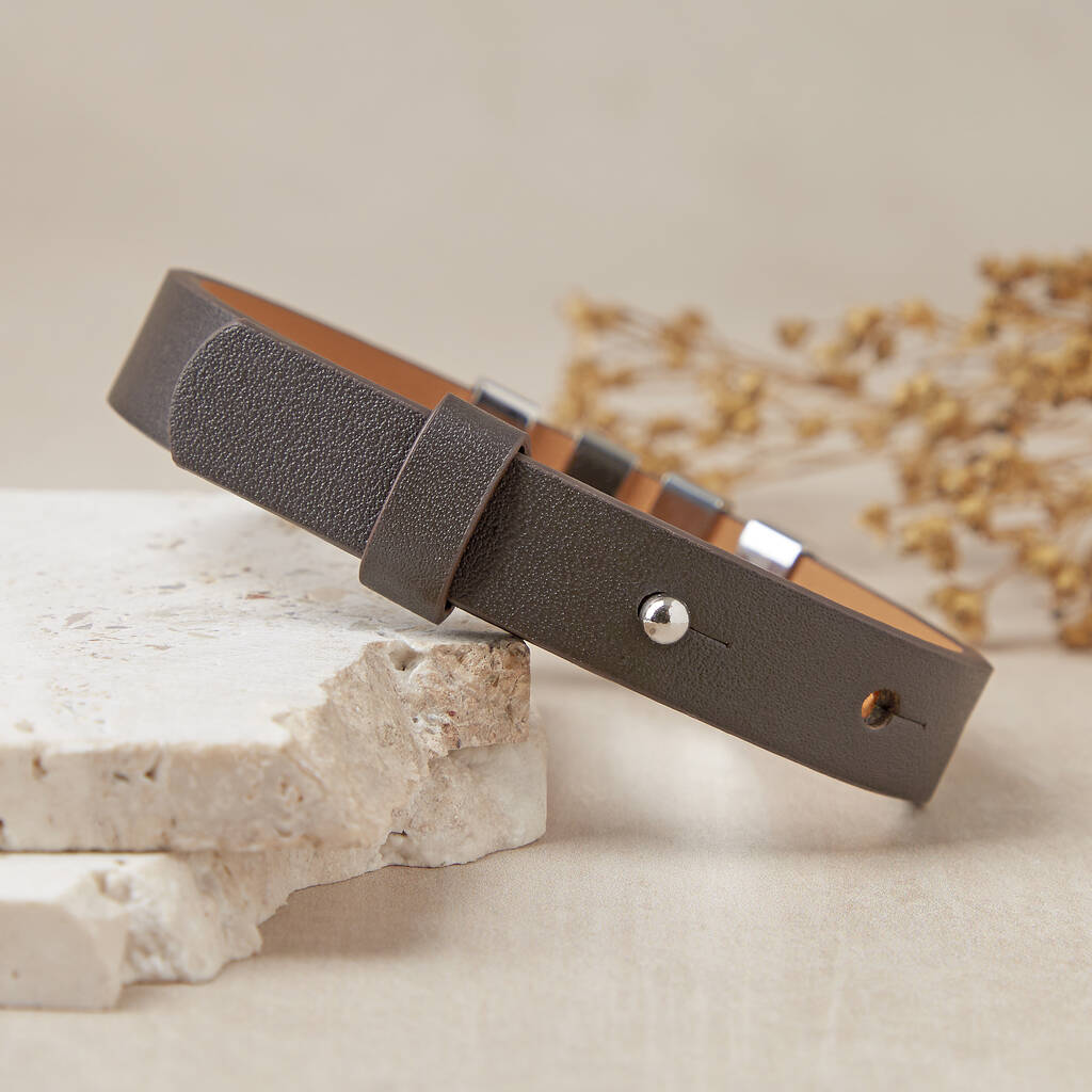 Personalised Initials Men's Leather Cuff Bracelet