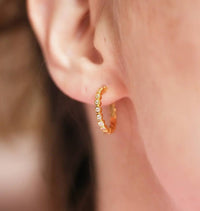 Gold Bezel Set Earrings