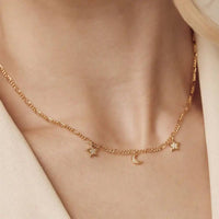 Moon And Stars Figaro Necklace