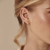 Gold And Diamante Wave Huggie Hoops