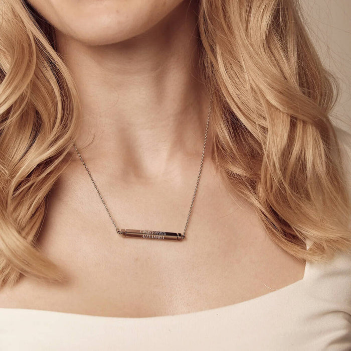 Personalised Spinning Bar Necklace Silver