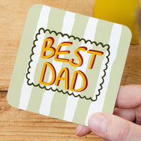 Best Dad Striped Coaster