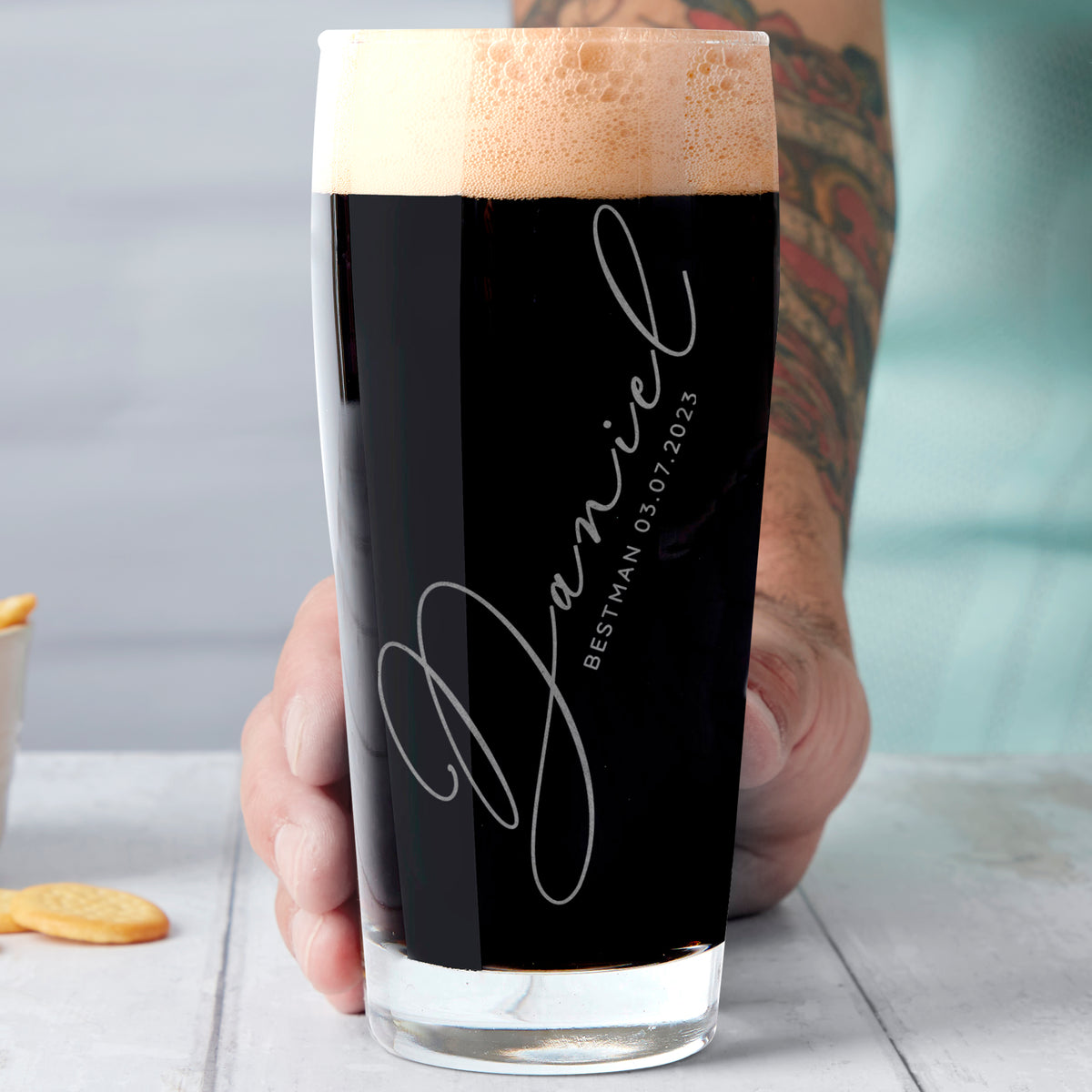 Personalised Wedding Best Man Beer Glass