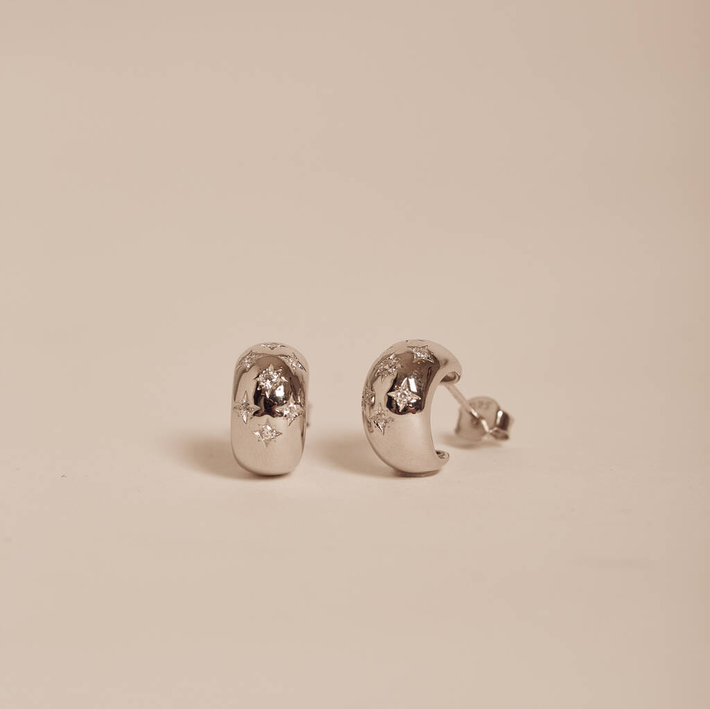 Silver Celestial Dome Earrings
