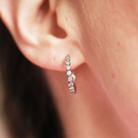 Silver Bezel Set Earrings