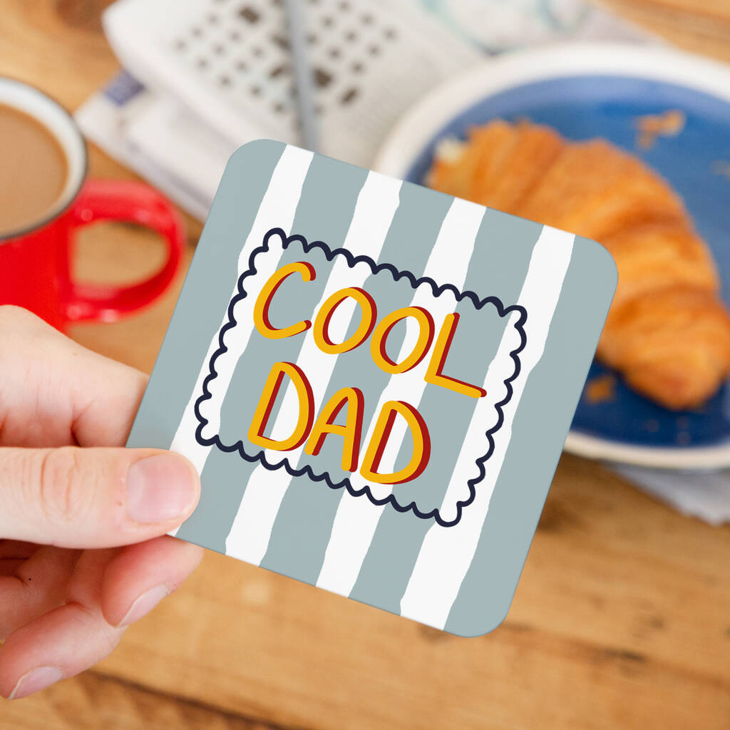 Cool Dad Striped Coaster