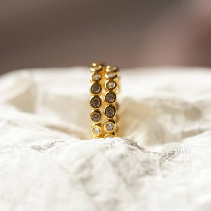 Gold Bezel Set Earrings