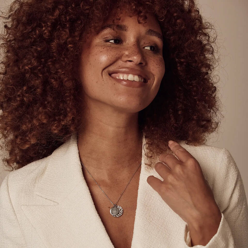 Personalised Real Handwriting Double Disc Necklace