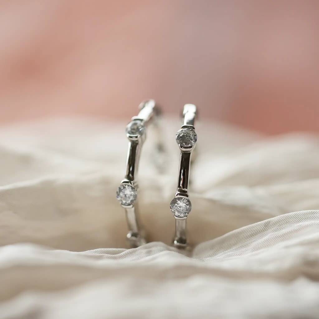 Silver Zirconia Hoop Earrings